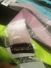 Lupu-extensiones de cabello sintético para mujer, extensiones largas y rectas de color arcoíris, resistentes al calor