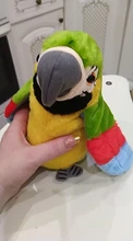 Peluche de loro parlante eléctrico para niños, juguete de peluche de pájaro parlante con alas que se repiten, regalo para niños