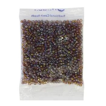 

Beads in assortment, Preciosa, 50g (7/0 Brown 02)