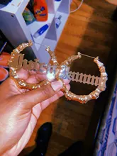 DOREMI-pendientes de aro de bambú de acero inoxidable, personalizables, con nombre, estilo bambú, con palabras llamativas