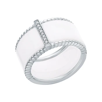 

Silver ring with ceramics and cubic zirconia sunlight sample 925