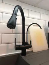 Kitchen Faucet FILTER Brushed Cold-Crane Nickel-Brass Rotatble with Pure-Water-Pull-Out-Style