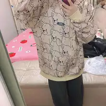 Vintage Sweatshirt Hoodie Pullover Clothes Women Zip-Up Warm Autumn Winter Long-Sleeve