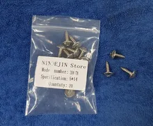 Truss-Head Screw Self-Tapping NINDEJIN 304-Stainless-Steel Phillips Cross-Recessed M3 M4