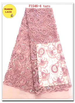 

Latest Dribbling Embroidery French Lace Fabric For Bridal MultiColor Nigerian Tulle French Mesh Lace Fabric With Sequins