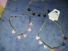 Tobillera de cadena de tenis para mujer, con diamantes de imitación, mariposa, estrella de cereza, Luna Corazón, abalorios de fantasma, cadena Descalzos