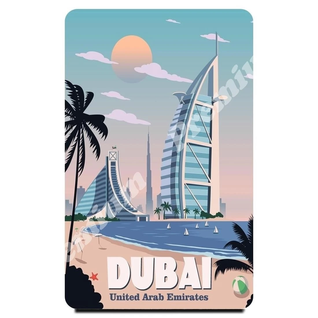 UAE souvenir magnet vintage tourist poster | Дом и сад