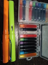Paquete de caja de 10 unidades, pluma estilográfica de color, bomba Convertidora de recarga de tinta, cartuchos recarga para pluma de 3,4mm