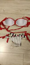 Bañador de banda con volantes de encaje a rayas para mujer, traje de baño de realce, conjunto de Bikini de copa de sujetador, traje de baño de corte alto, F72