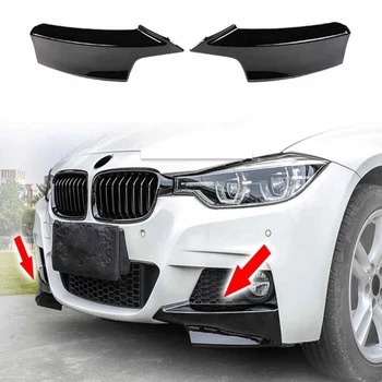 

New Style High Quality Abs Plastic Gloss Black Front Bumper Lip Splitters Flaps For Bmw F30 M Tech 2012 - 2018