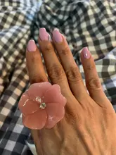 Anillos De Compromiso coreanos con flores acrílicas para mujer, joyería minimalista de resina, anillo de dedo rosa para niña y mujer
