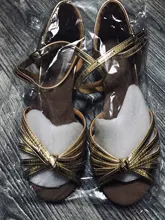 Zapatos de salón tango salsa Latino para niñas, zapatos de tacón bajo, 20 colores