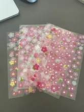 6 unids/pack romántico Sakura pegatinas de PVC diario etiqueta engomada decoración para Scrapbook japonés papelería pegatinas