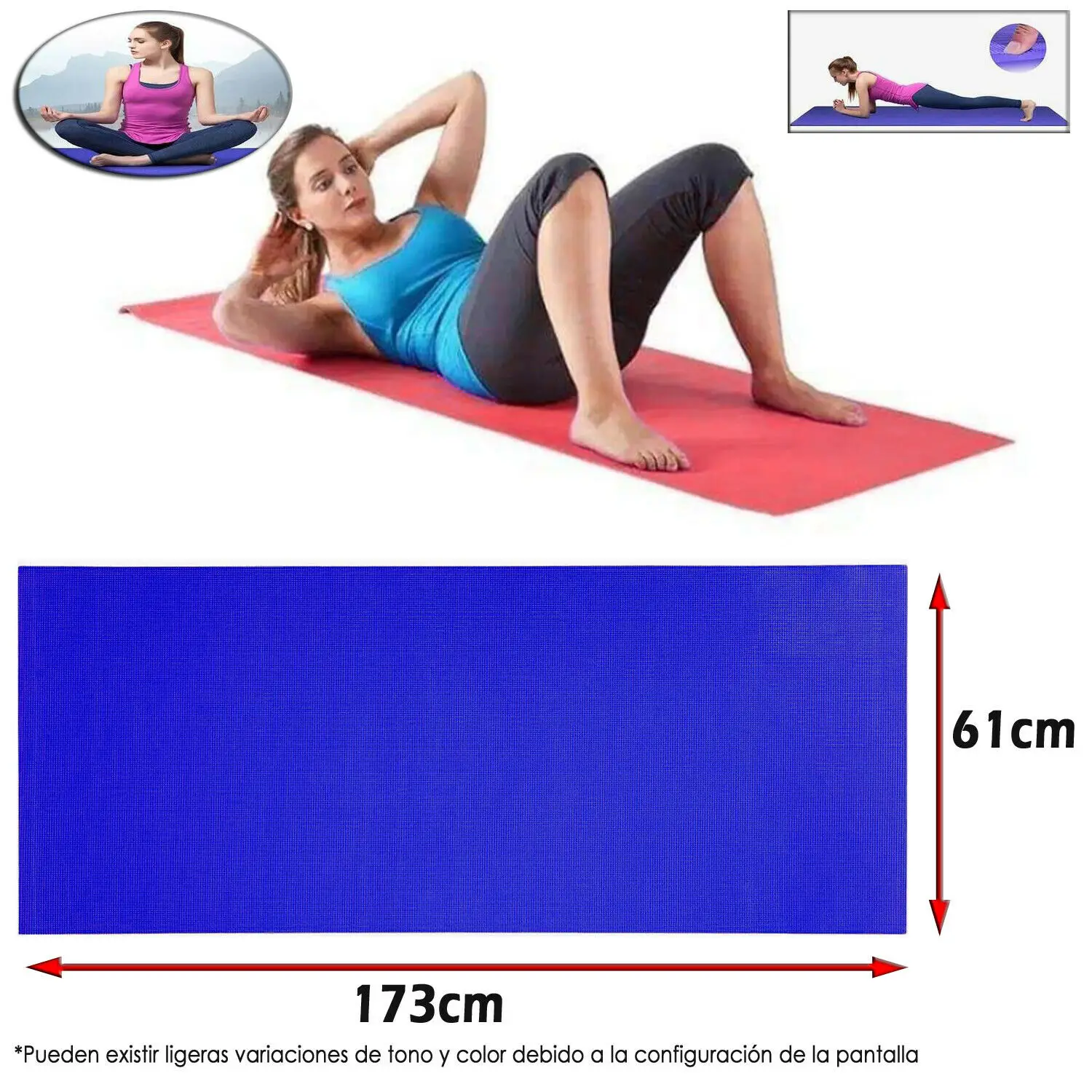 Esterilla para Gimnasia Yoga Colchoneta Deporte Pilates Fitness Alfombra  Eva