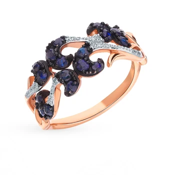 

Gold ring with sapphires and diamonds sunlight sample 585