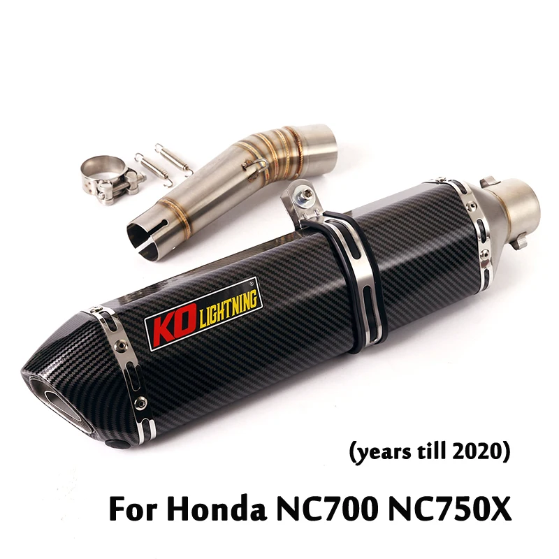 

For Honda NC700 NC750X Exhaust Mid Link Pipe Connecting Modified System Tail Muffler Tips 470MM DB Killer Slip On Motorcycle