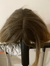 Element-peluca femenina de fibra resistente al calor, cabellera corto sintético recto con flequillo lateral ombré Rubio Dorado Bob, color blanco/negro