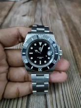 San Martin -Reloj de cuarzo con cristal de zafiro, pulsera de reloj mecánico, automático, con esfera de cerámica y con fecha