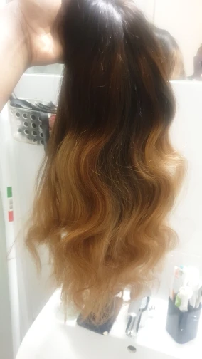 4x4 Ombre Brazilian Body Wave Closure Wig 150% Density photo review