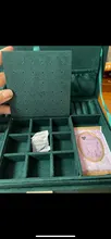 WE New-estuche de 3 capas con broche verde para mujer, organizador de joyería, anillo grande, collar, soporte de maquillaje, caja de joyería de terciopelo con cerradura