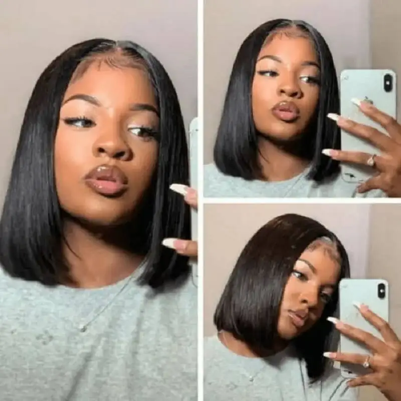 Inches bob wigs lace front wig short wig human hair pre plucked for women brazilian
