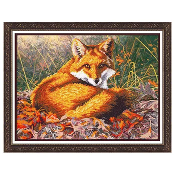 

B1464 set for embroidery with beads 'лисица' 28x38 cm