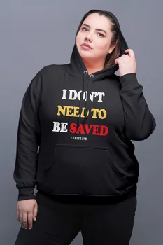 

Angemiel Wear İ Dont Never Mind Be Saved Black Women Hooded Sweatshirt