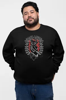 

Angemiel Wear Black Wıngs Colorful Owl Black Men 'S Sweatshirt