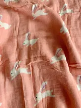 Muslinlife bebé Swaddle Wrap suave de algodón de bambú manta cochecito de bebé uso lindo conejito narval manta de bebé 120*120cm