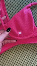 Conjunto de Bikini brasileño sin relleno para mujer, bañador Sexy de estilo vendaje de 4 colores, triangular, envío directo