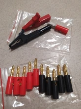 Alligator-Clip Socket-Battery Test-Probe Banana-Plug Black 55MM with 4mm Red