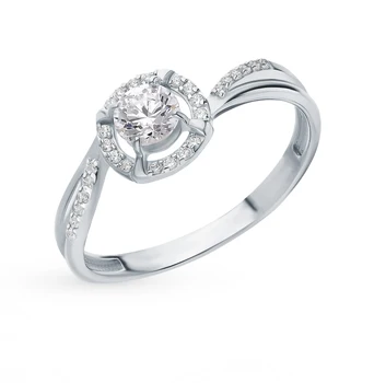 

Silver ring with cubic zirconia sunlight sample 925