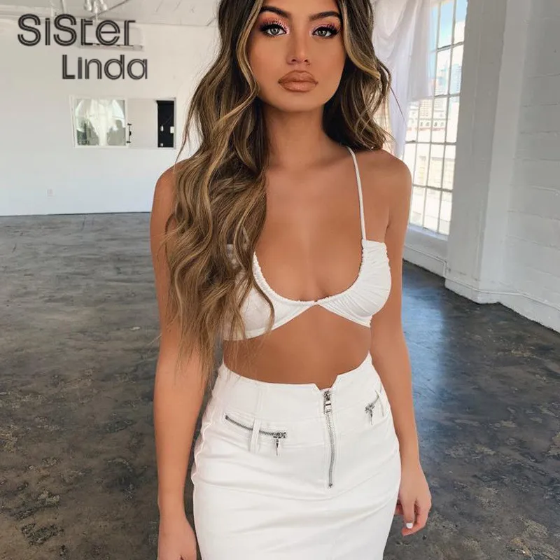 Sisterlinda, сексуальный укороченный топ, майка для женщин, на завязках, без бретелек, Холтер, на шее, топы, Mujer, на шнуровке, полый ремень, жилет, осень