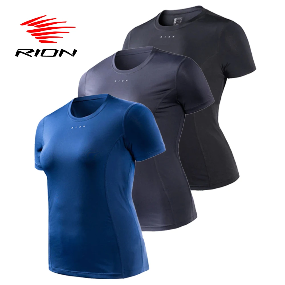 Rion Womens Seamless Workout Tops Gym Fitness Short Sleeve Yoga Shirts