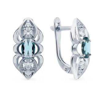 

Silver earrings with crystals and cubic zirconia sunlight sample 925