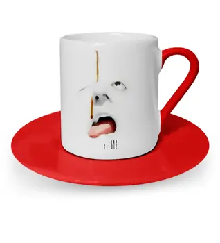 

Personalized Cute Face Red Turkish coffee Cup-1