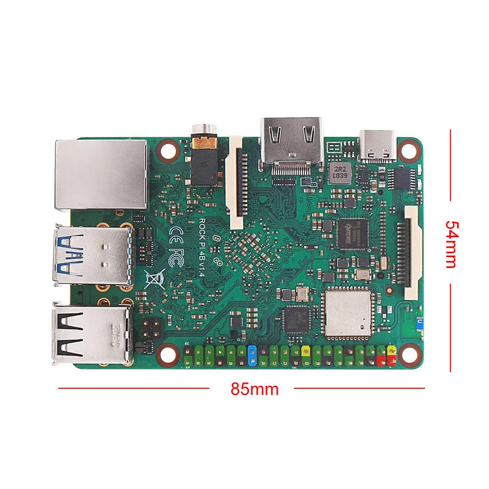 ROCK PI 4B V1.4 с аксессуарами iRockchip RK3399 ARM Cortex SBC/одноплатный компьютер, совместимый с Raspberry Pi дисплеем