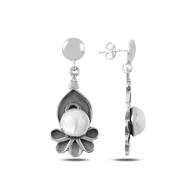 

Armagano Pearl Cubic Zirconia Dangle Hand Handwork Earrings