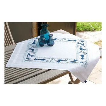 

Pn-0153854 tablecloth vervaco 'Blue koshki' 80x80 cm