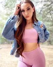 Ropa de gimnasio sin costuras para mujer, conjunto de Yoga, ropa de entrenamiento, ropa atlética femenina, sujetador de Fitness, Top corto de manga larga, traje deportivo