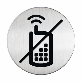 

Pictogram on Mobile do not talk, diameter 83mm silver