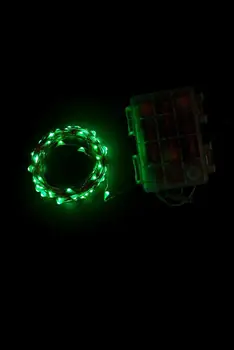 

Garland strand "dew" holiday decoration, wire copper color, 100 led Green (mini), with remote control, battery powered
