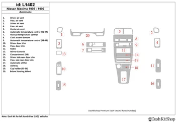 

Interior lining for Nissan Maxima 1995-1999. Set L1402.