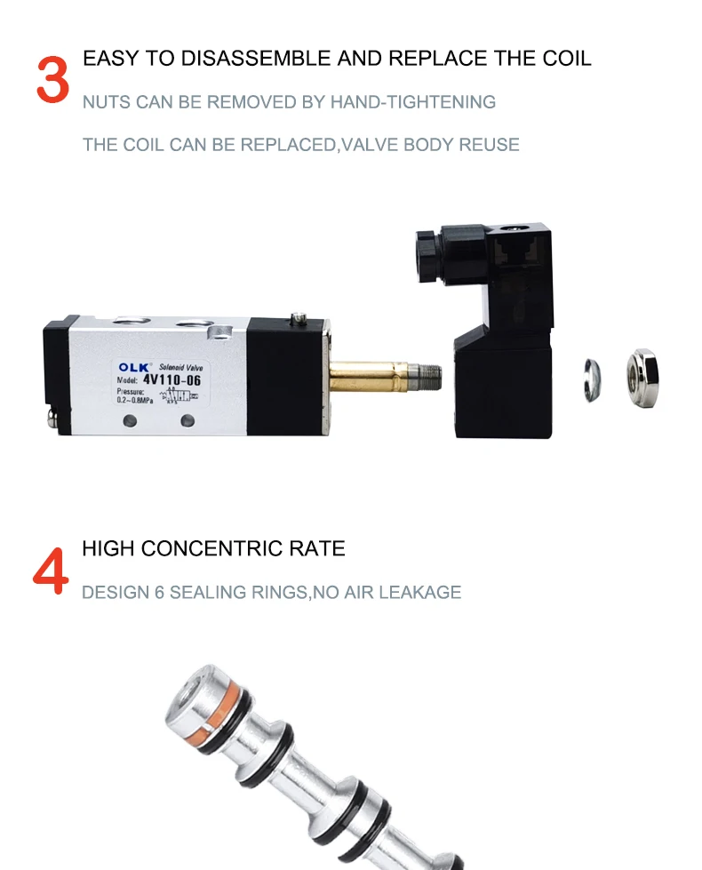 ac110v ac220v 3v210-08 válvula solenóide pneumática de 3 vias 2 posições