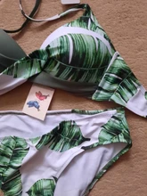 Swimwear Women Swimsuits Bikinis-Set Bathing-Suit Biquini Beach-Wear Leaf-Print Riseado