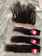 Encaje Frontal transparente con mechones, extensiones con ondas al agua, mechones con Frontal Miss Cara 100%, cabello humano Remy