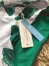 Swimsuit Bikini-Sets Reversible-Bottom SEASELFIE Two-Pieces Green Leaf-Print Sexy Beach