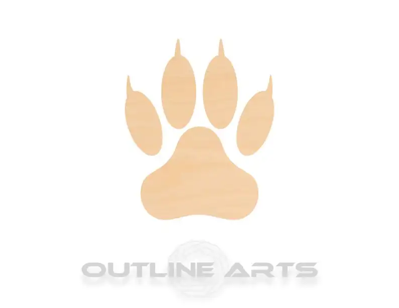 10 pieces Lion Paw Laser Cut Wood Shape Craft Supply