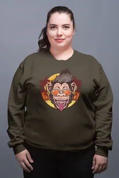 

Angemiel Wear Fun Holiday-Makers Chimpanzee Green Women Sweatshirts