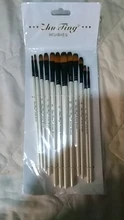 12 unids/lote arte conjunto de pinceles de pintura de pelo de Nylon mango blanco pinceles de artista para acrílico y pinceles para pintura al óleo